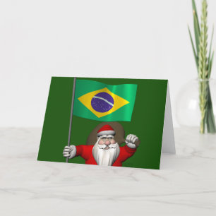 Der Weihnachtsmann mit Abtritt Brasiliens Feiertagskarte