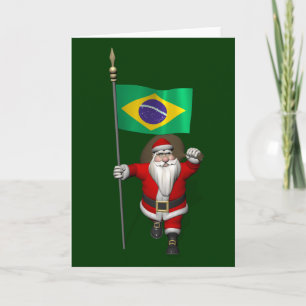 Der Weihnachtsmann mit Abtritt Brasiliens Feiertagskarte