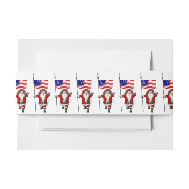 Der Weihnachtsmann mit Abtritt der USA Einladungsbanderole (Vorderseite Beispiel)