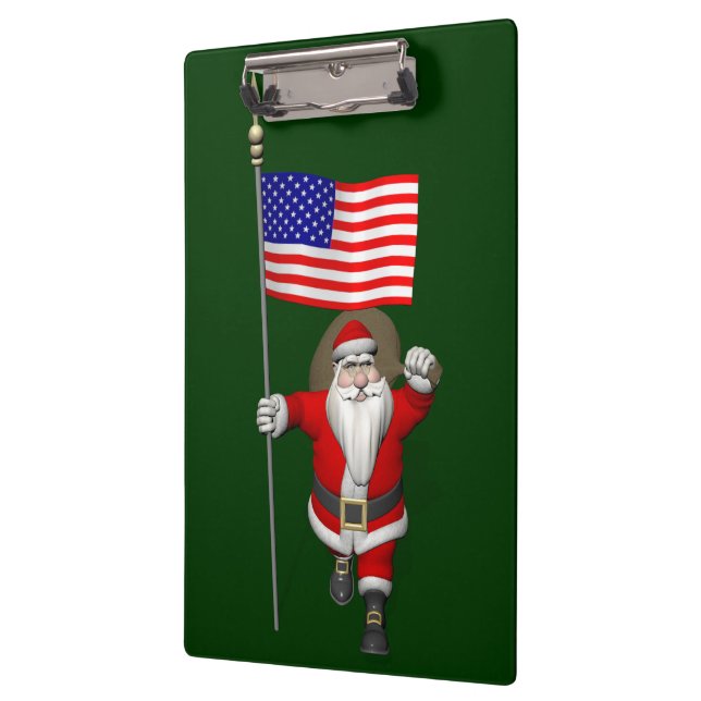 Der Weihnachtsmann mit Abtritt der USA Klemmbrett (Links)