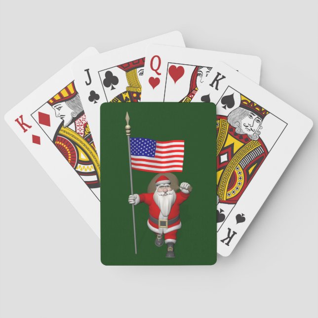 Der Weihnachtsmann mit Abtritt der USA Spielkarten (Rückseite)