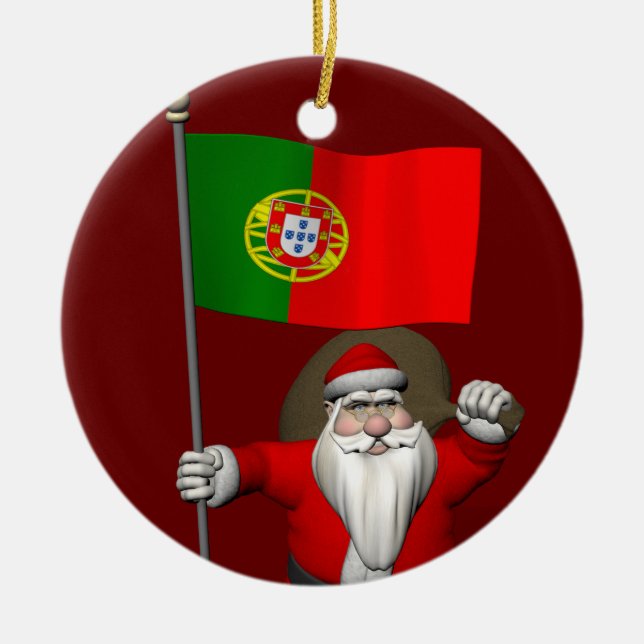 Der Weihnachtsmann mit Abtritt Portugals Keramikornament (Vorne)