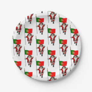 Der Weihnachtsmann mit Abtritt Portugals Pappteller