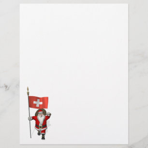Der Weihnachtsmann mit Abzeichen der Schweiz