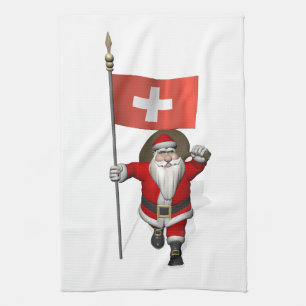 Der Weihnachtsmann mit Abzeichen der Schweiz Handtuch