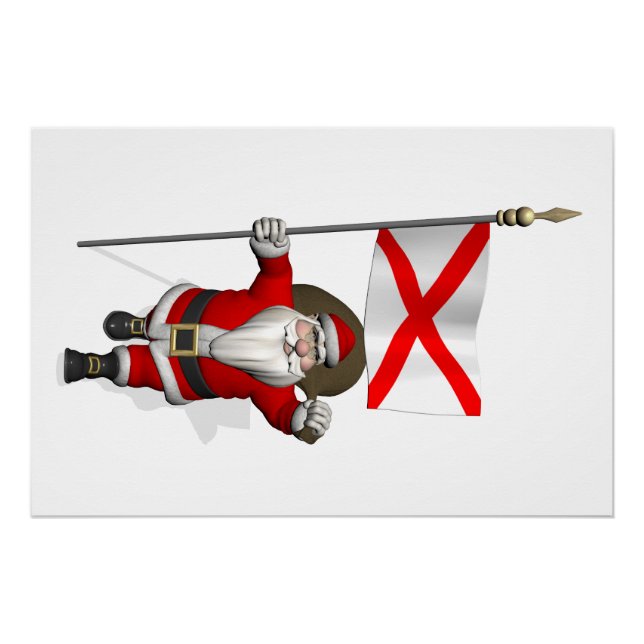 Der Weihnachtsmann mit Abzeichen von Alabama Poster (Vorderseite)