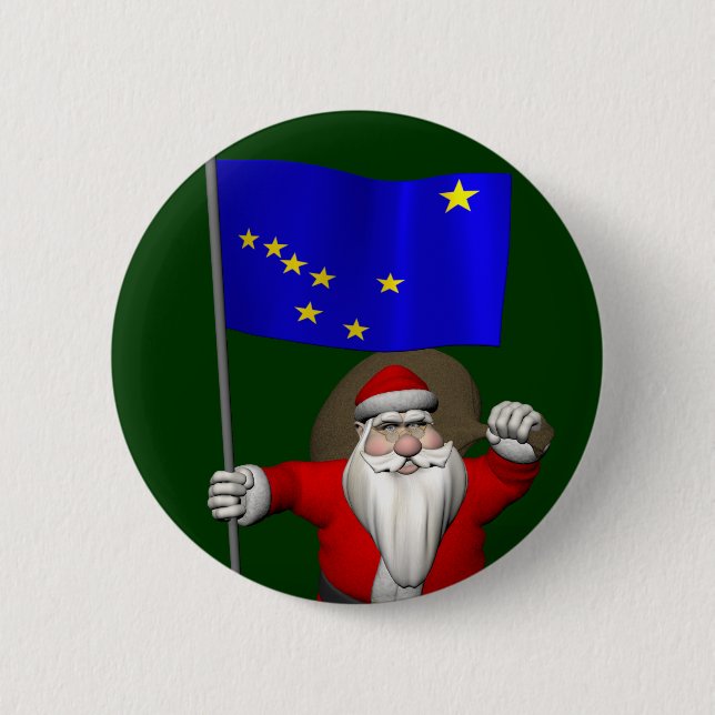 Der Weihnachtsmann mit Abzeichen von Alaska Button (Vorderseite)