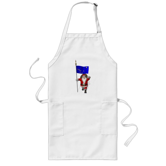 Der Weihnachtsmann mit Abzeichen von Alaska Lange Schürze (Vorne)