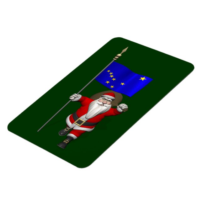 Der Weihnachtsmann mit Abzeichen von Alaska Magnet (Linke Seite)