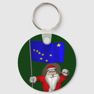 Der Weihnachtsmann mit Abzeichen von Alaska Schlüsselanhänger
