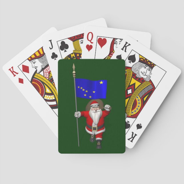 Der Weihnachtsmann mit Abzeichen von Alaska Spielkarten (Rückseite)