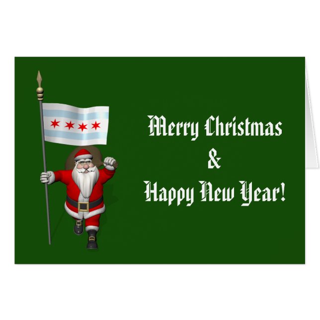 Der Weihnachtsmann mit Abzeichen von Chicago (Vorderseite (Horizontal))
