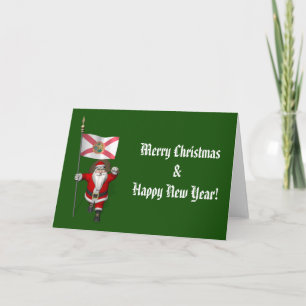Der Weihnachtsmann mit Abzeichen von Florida Feiertagskarte