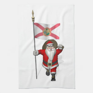 Der Weihnachtsmann mit Abzeichen von Florida Handtuch