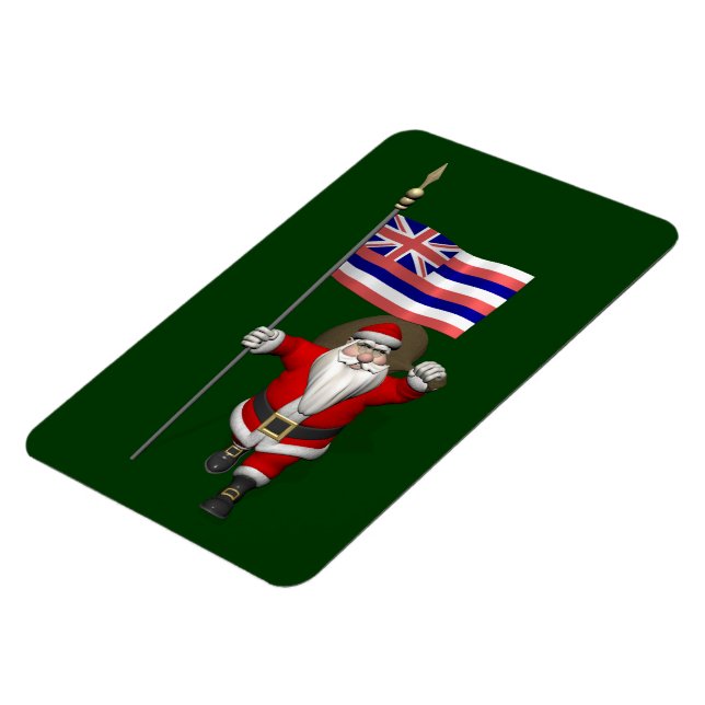 Der Weihnachtsmann mit Abzeichen von Hawaii Magnet (Linke Seite)
