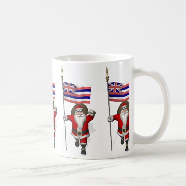 Der Weihnachtsmann mit Abzeichen von Hawaii Tasse (Rechts)
