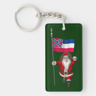 Der Weihnachtsmann mit Abzeichen von Mississippi Schlüsselanhänger