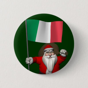 Der Weihnachtsmann mit Ausscheiden aus Italien Button