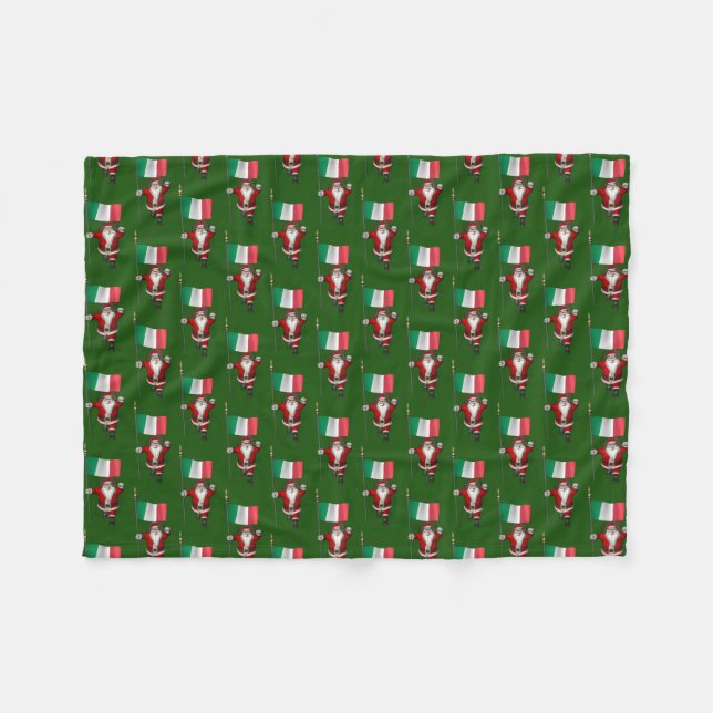 Der Weihnachtsmann mit Ausscheiden aus Italien Fleecedecke (Vorderseite (Horizontal))