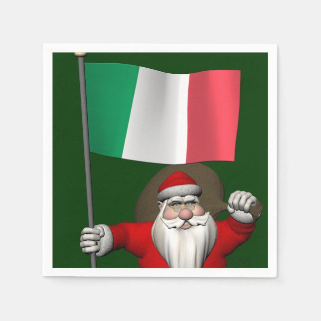 Der Weihnachtsmann mit Ausscheiden aus Italien Serviette (Vorderseite)