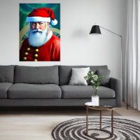 Der Weihnachtsmann mit blauen Augen | AI Art Poste