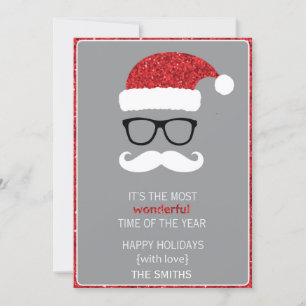 Der Weihnachtsmann mit Brille Feiertagskarte