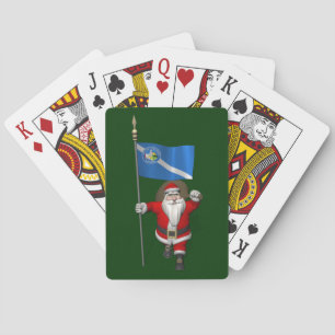 Der Weihnachtsmann mit dem Abschluss von Las Vegas Spielkarten