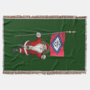 Der Weihnachtsmann mit dem Abzeichen von Arkansas Decke