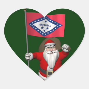 Der Weihnachtsmann mit dem Abzeichen von Arkansas Herz-Aufkleber