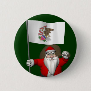 Der Weihnachtsmann mit dem Abzeichen von Illinois Button