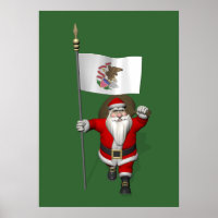 Der Weihnachtsmann mit dem Abzeichen von Illinois