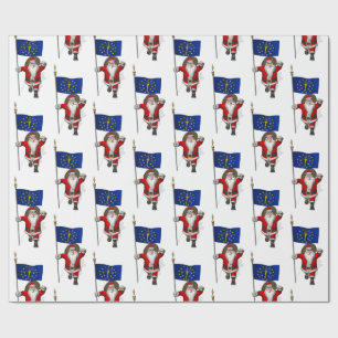 Der Weihnachtsmann mit dem Abzeichen von Indiana Geschenkpapier
