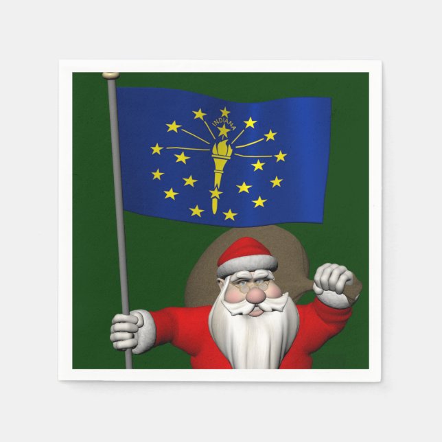 Der Weihnachtsmann mit dem Abzeichen von Indiana Serviette (Vorderseite)