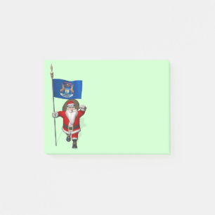 Der Weihnachtsmann mit dem Abzeichen von Michigan Post-it Klebezettel