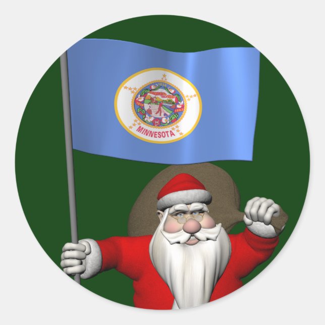 Der Weihnachtsmann mit dem Abzeichen von Minnesota Aufkleber (Vorderseite)