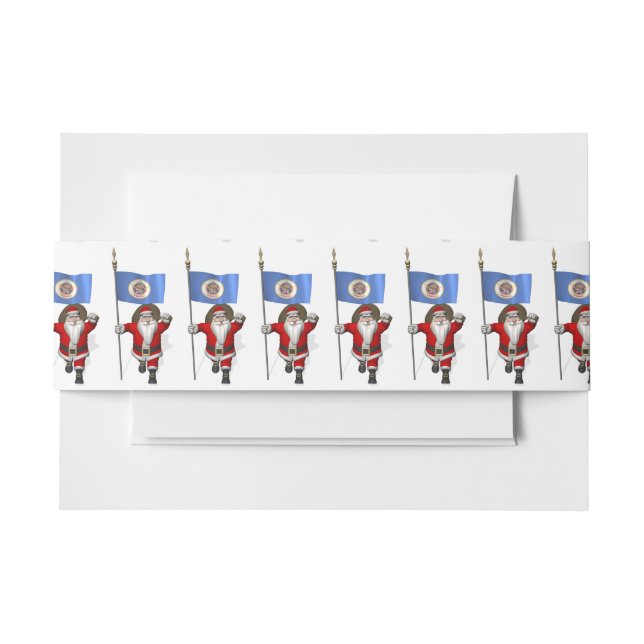 Der Weihnachtsmann mit dem Abzeichen von Minnesota Einladungsbanderole (Vorderseite Beispiel)