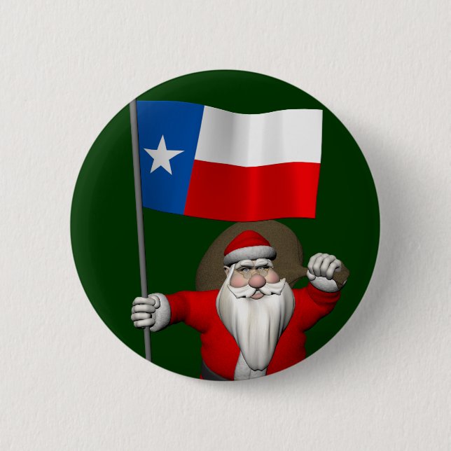 Der Weihnachtsmann mit dem Abzeichen von Texas Button (Vorderseite)