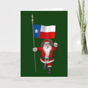 Der Weihnachtsmann mit dem Abzeichen von Texas Feiertagskarte