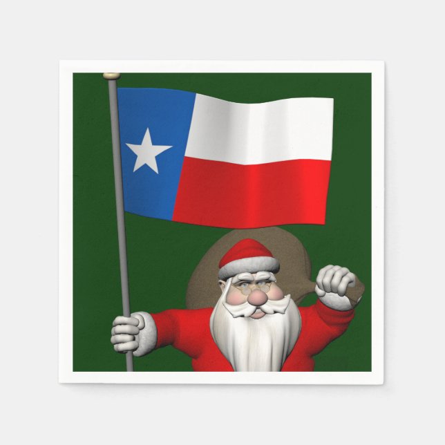 Der Weihnachtsmann mit dem Abzeichen von Texas Serviette (Vorderseite)