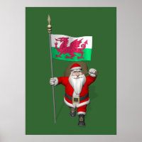 Der Weihnachtsmann mit dem Abzeichen von Wales