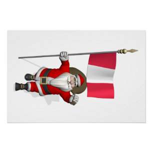 Der Weihnachtsmann mit dem Ausscheiden aus Peru Poster