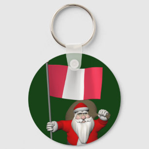 Der Weihnachtsmann mit dem Ausscheiden aus Peru Schlüsselanhänger