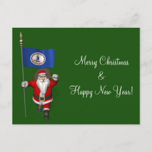 Der Weihnachtsmann mit dem Ausscheiden aus Virgini Feiertagspostkarte