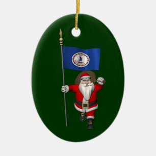 Der Weihnachtsmann mit dem Ausscheiden aus Virgini Keramikornament