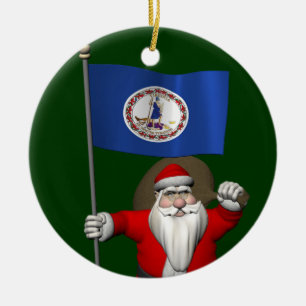 Der Weihnachtsmann mit dem Ausscheiden aus Virgini Keramikornament