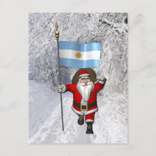 Der Weihnachtsmann mit dem Ende Argentiniens Feiertagspostkarte