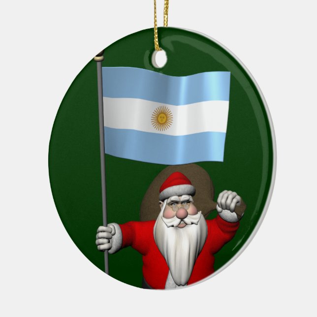 Der Weihnachtsmann mit dem Ende Argentiniens Keramik Ornament (Links)