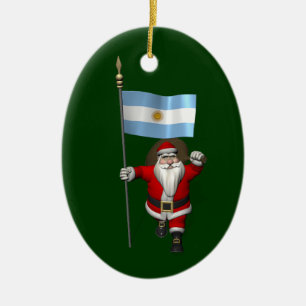 Der Weihnachtsmann mit dem Ende Argentiniens Keramik Ornament