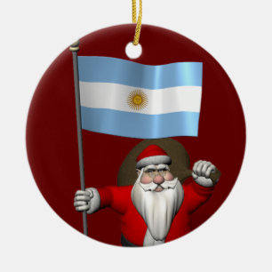 Der Weihnachtsmann mit dem Ende Argentiniens Keramik Ornament