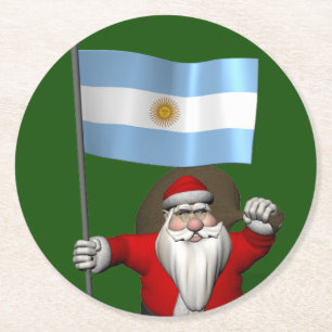 Der Weihnachtsmann mit dem Ende Argentiniens Runder Pappuntersetzer